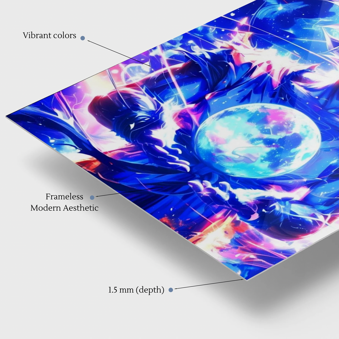 The floating mount on the back of a metal print